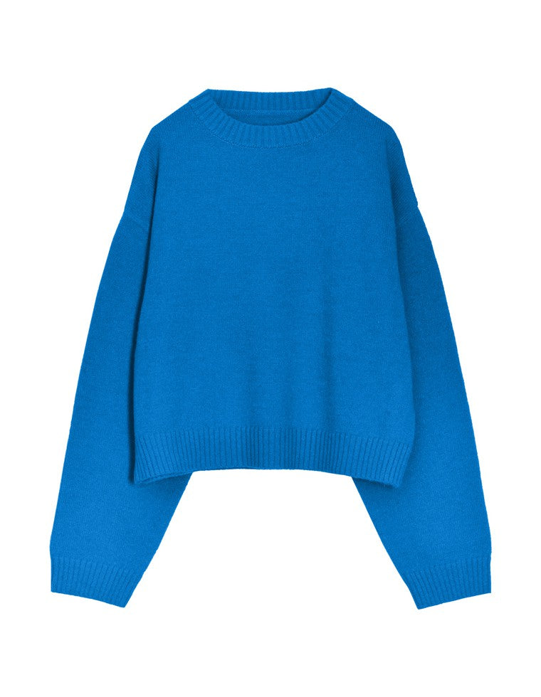 クロップド丈ニットプルオーバー