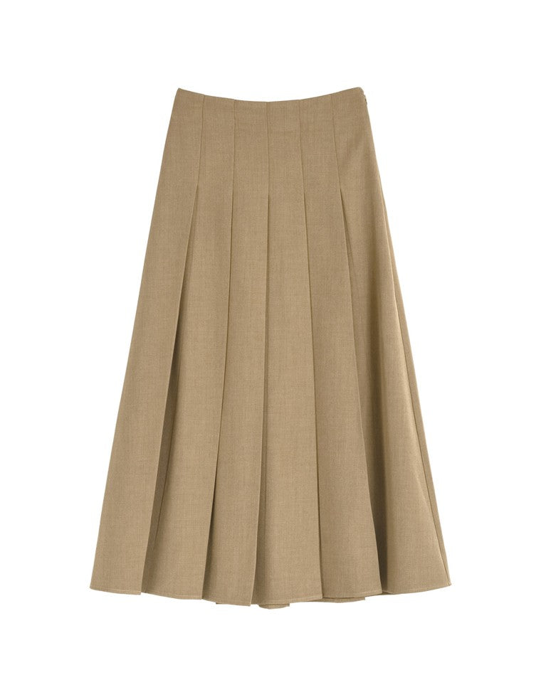 ストレッチミックスツイルプリーツスカート