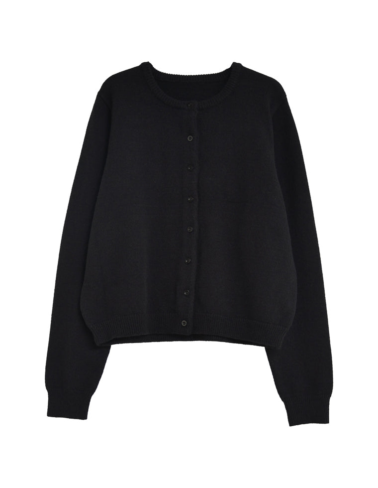 配色アルパカタッチニットカーディガン