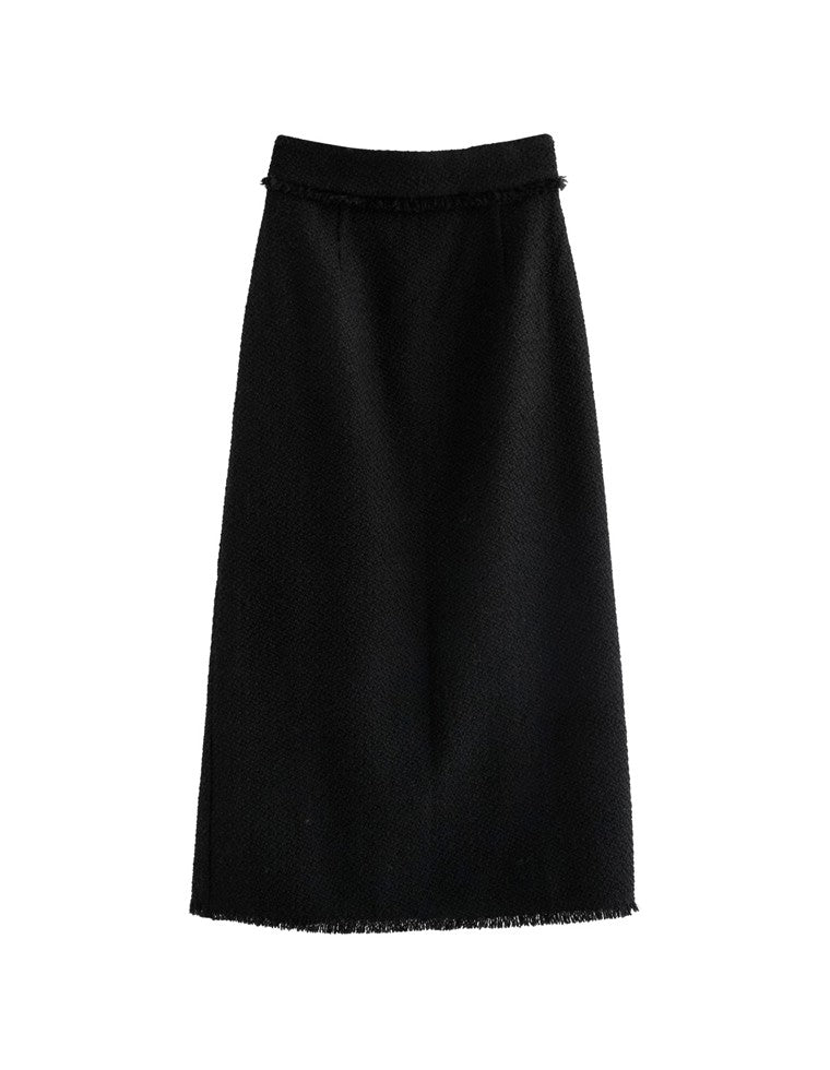 ツイードフリンジナロースカート