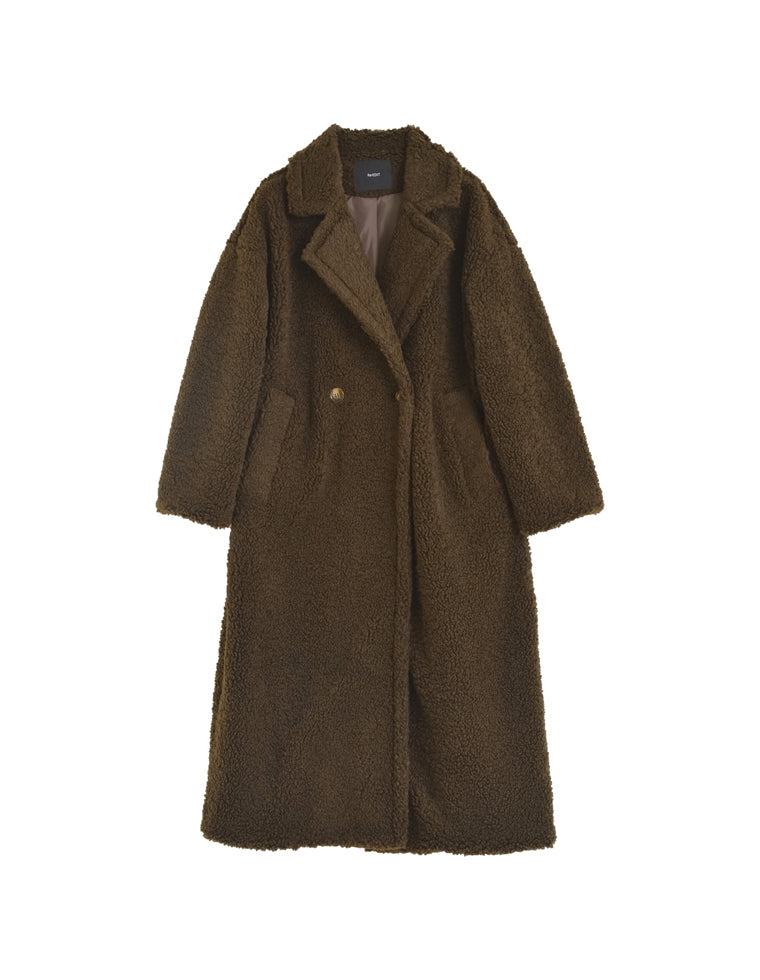 ボアビッグカラーダブルチェスターコート