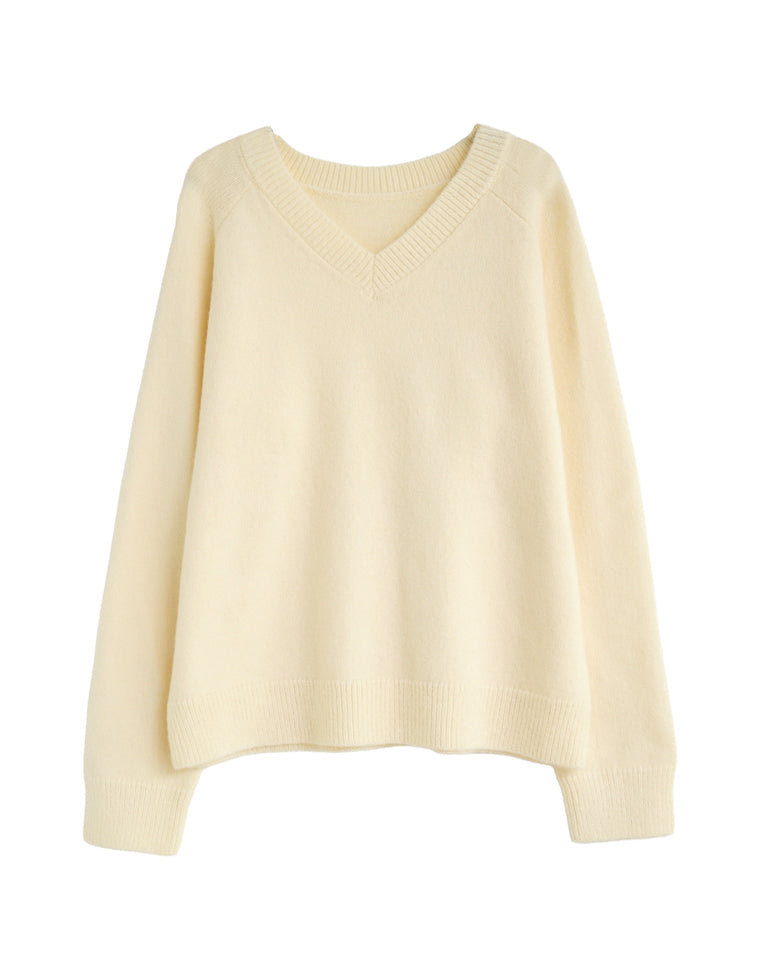 アルパカタッチVネックニットプルオーバー