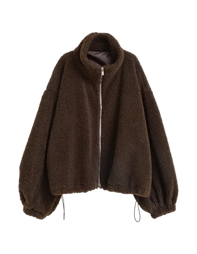 ボアドロスト付きダブルジップブルゾン