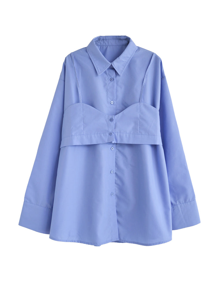 ブロードビスチェ付きシャツ