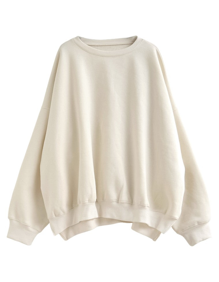 裏起毛オーバーサイズプルオーバー