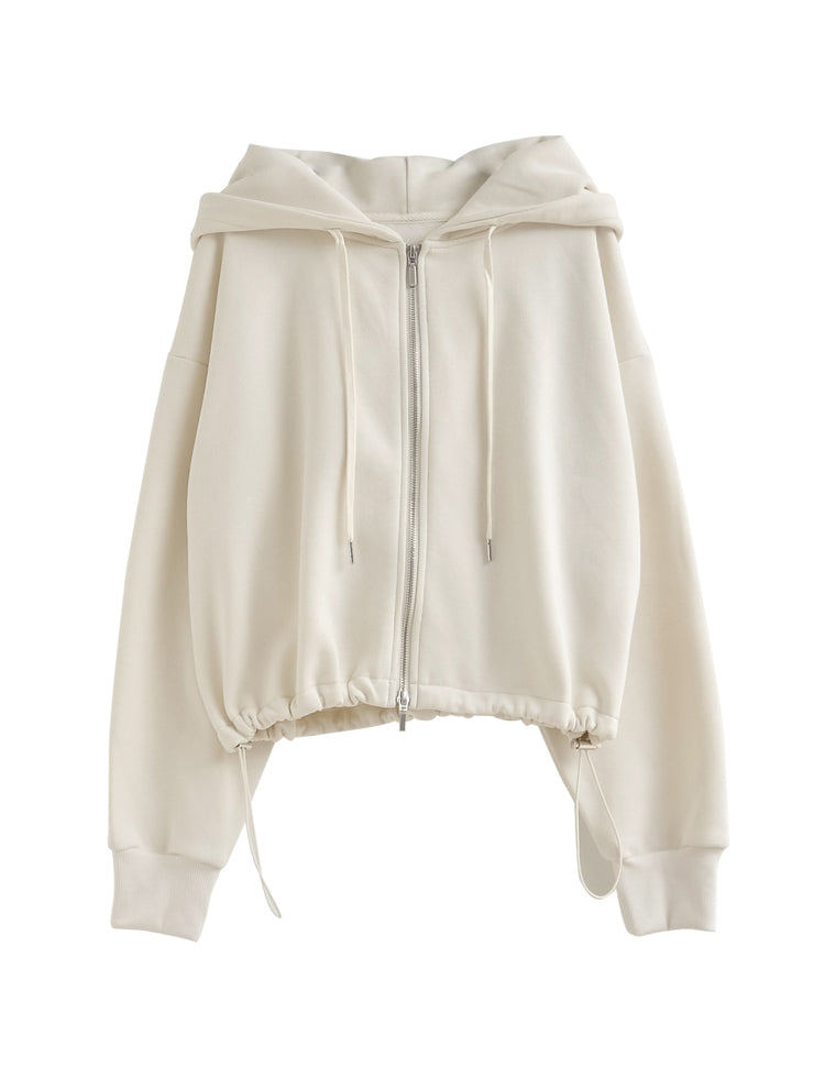 裏起毛ダブルジップドロストパーカー