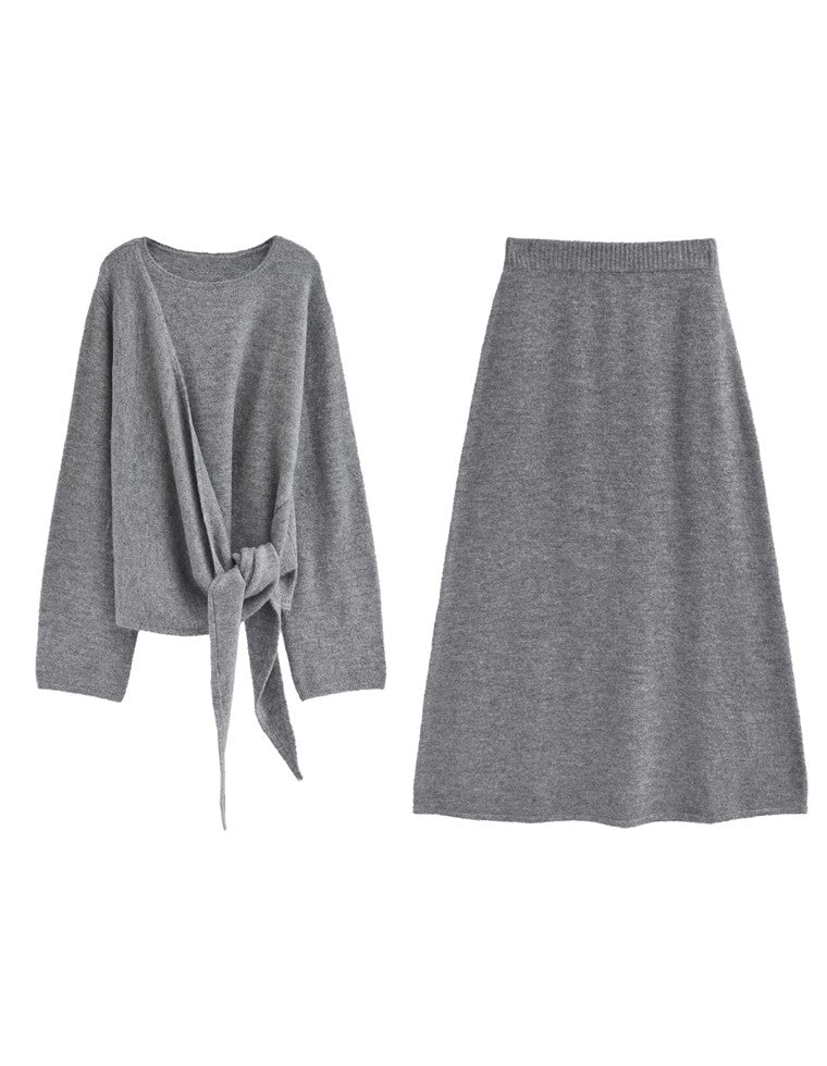 カシミヤタッチカシュクールニットアップ