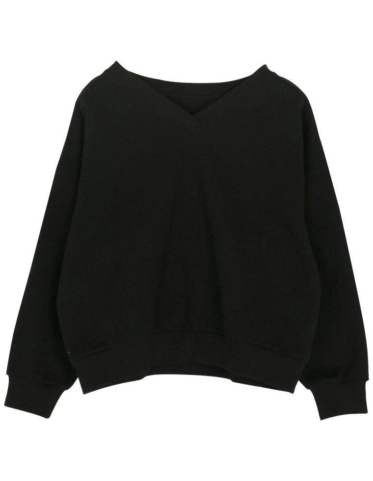 裏起毛Vネックスウェットトップス