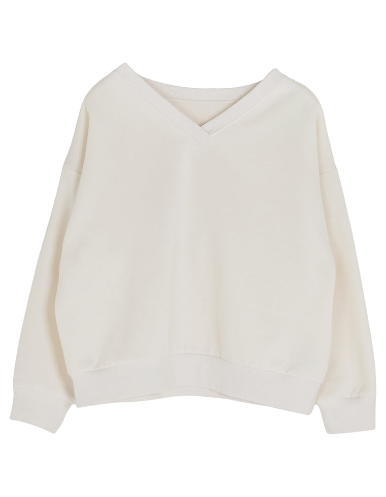 裏起毛Vネックスウェットトップス