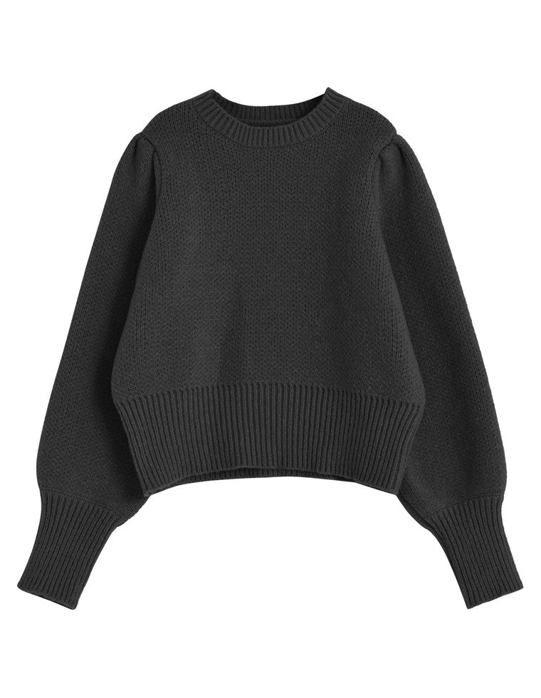 パワーショルダーソフトニットトップス