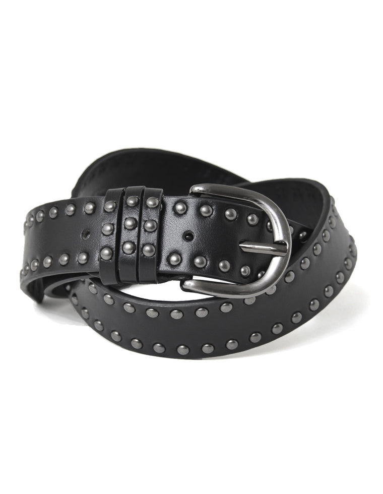 フェイクレザースタッズワイドベルト