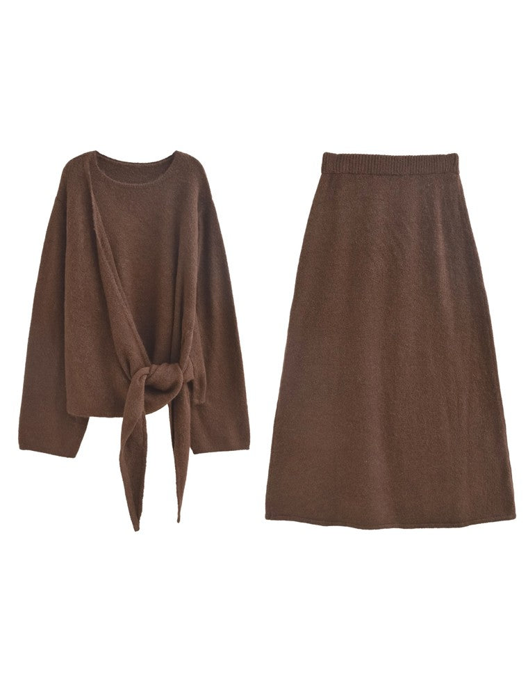 カシミヤタッチカシュクールニットアップ