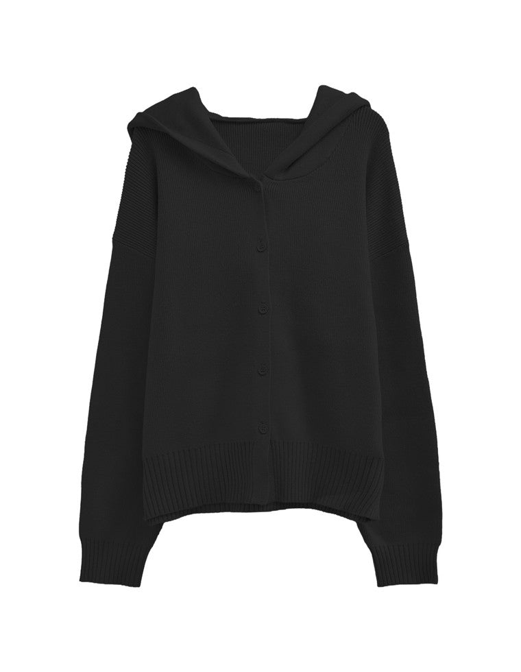 ニットフーディカーディガン