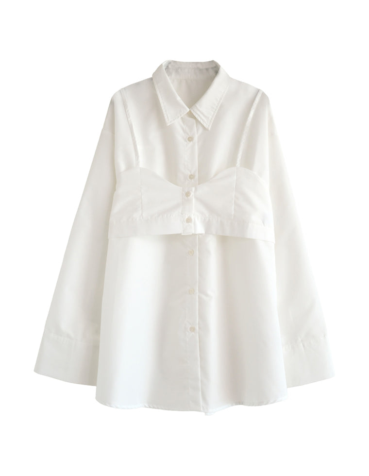 ブロードビスチェ付きシャツ