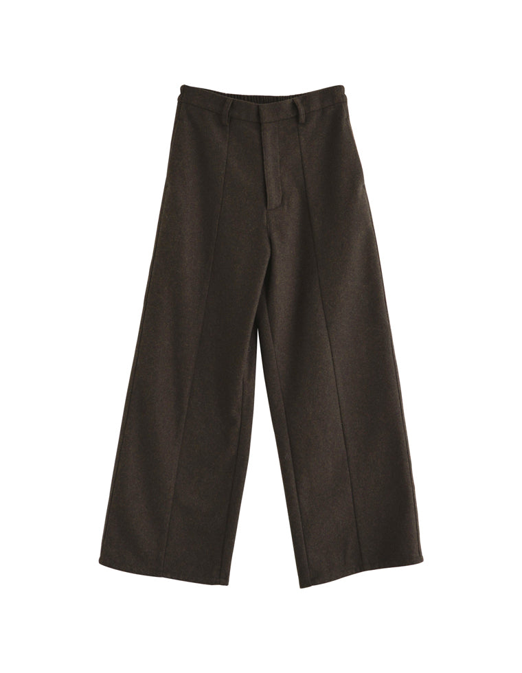 ウールライクピンタックストレートパンツ