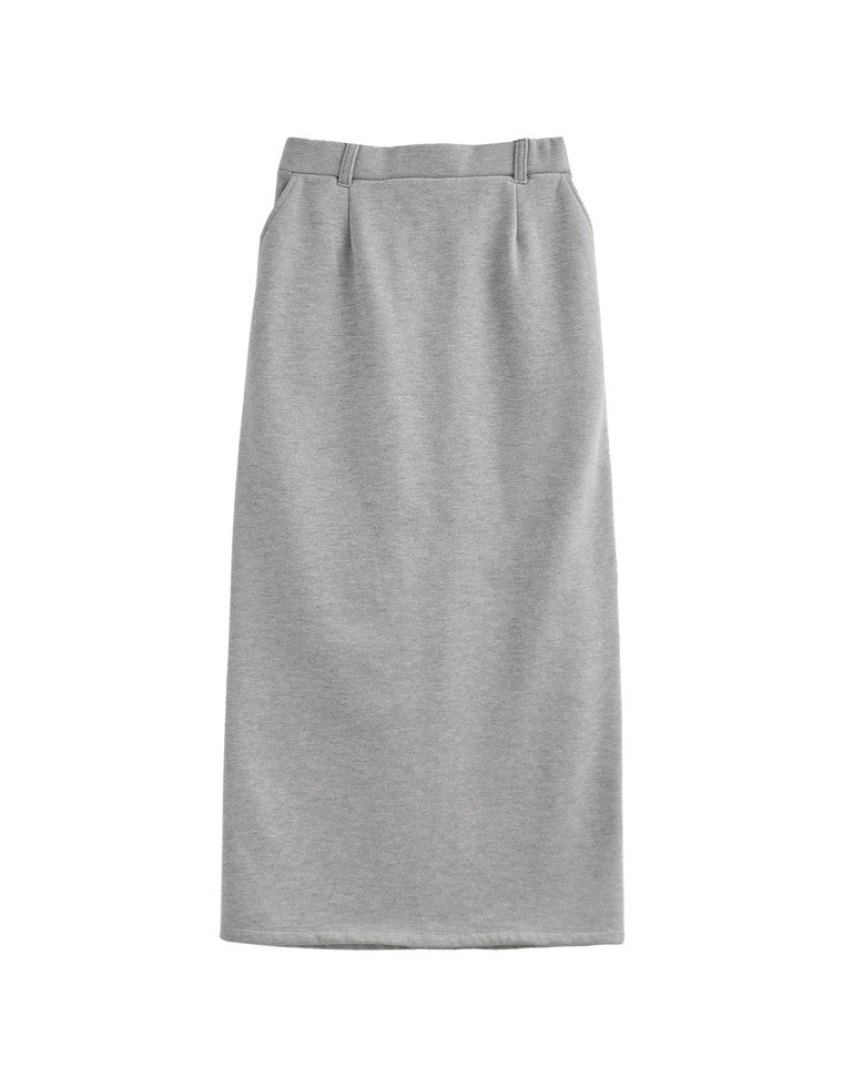 裏起毛ベルトループ付きタイトスカート