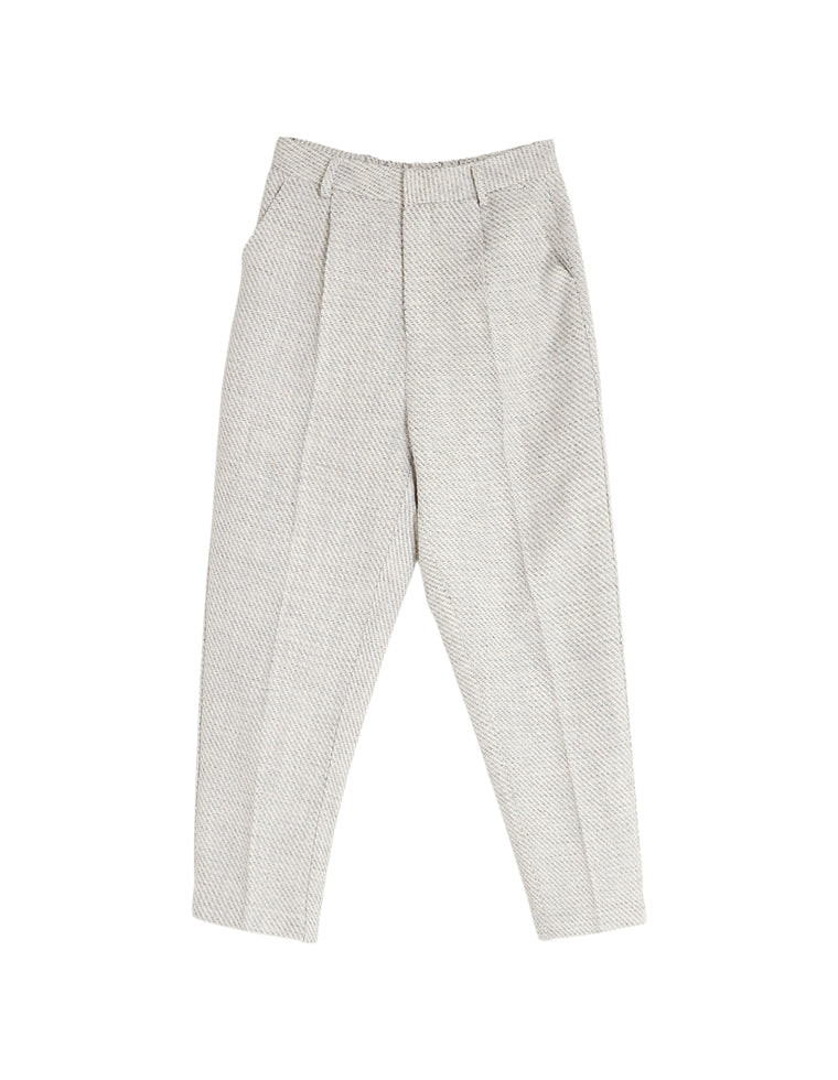 モノトーンツイードテーパードパンツ