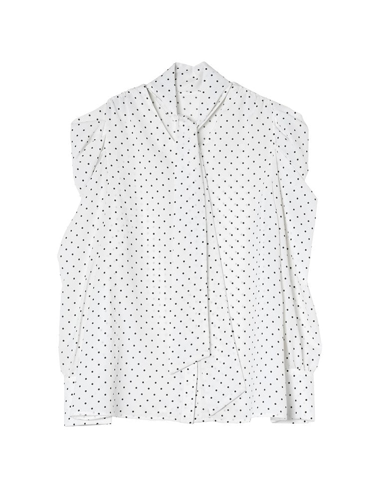 パワショルVネックボウタイブラウス