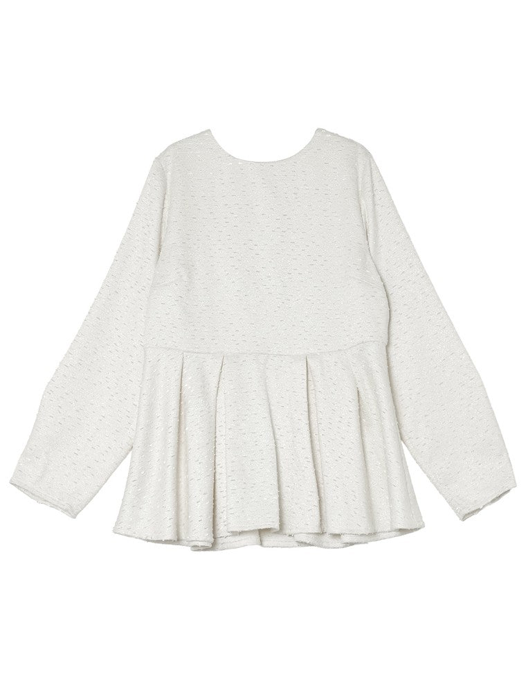 フリンジツイードペプラムトップス