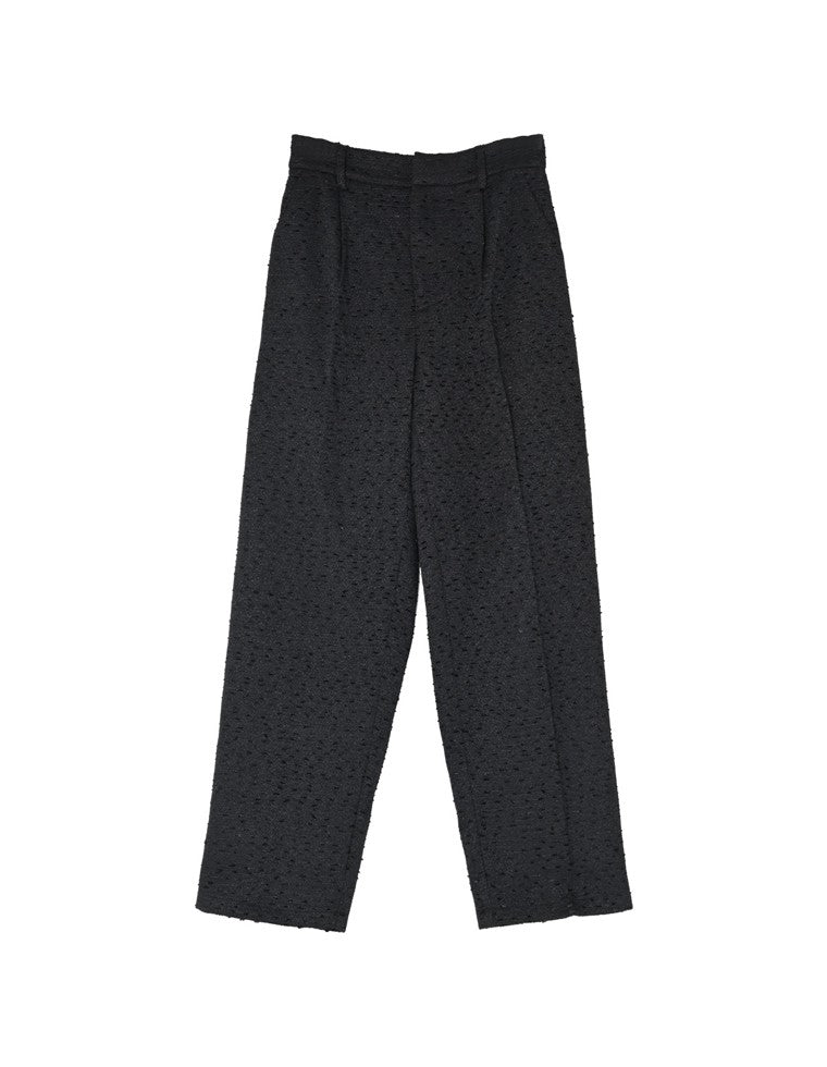 フリンジツイードテーパードパンツ