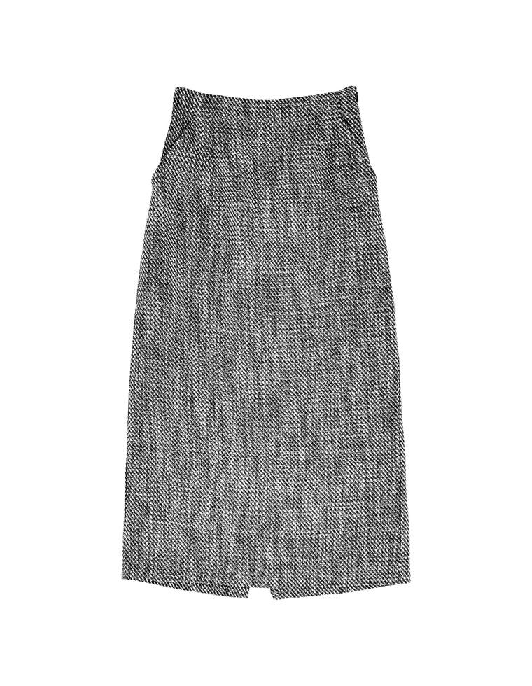 モノトーンツイードナロースカート