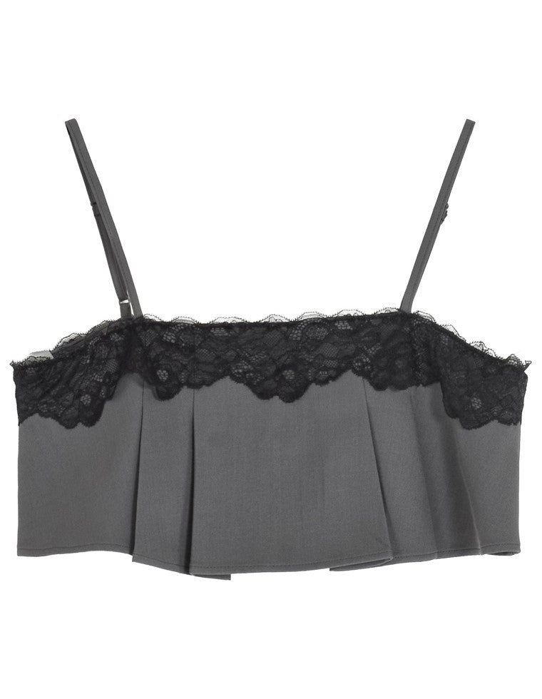 ツイルレース付きビスチェ