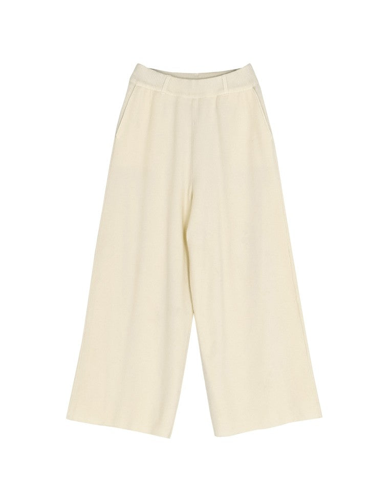 ベルトループ付きニットパンツ