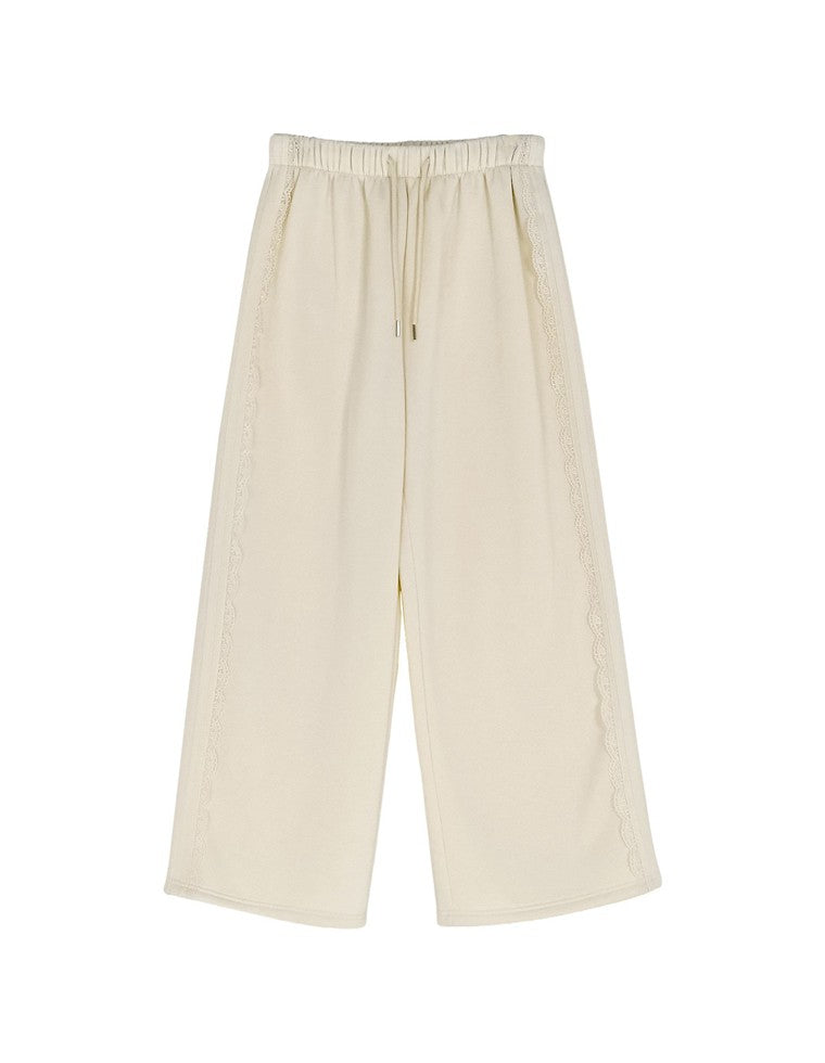 裏起毛サイドレースラインパンツ