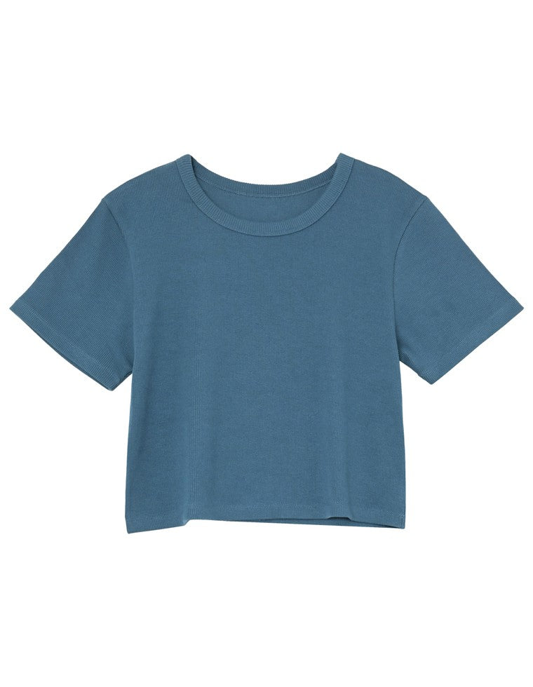 テレコリブクロップド半袖Ｔシャツ
