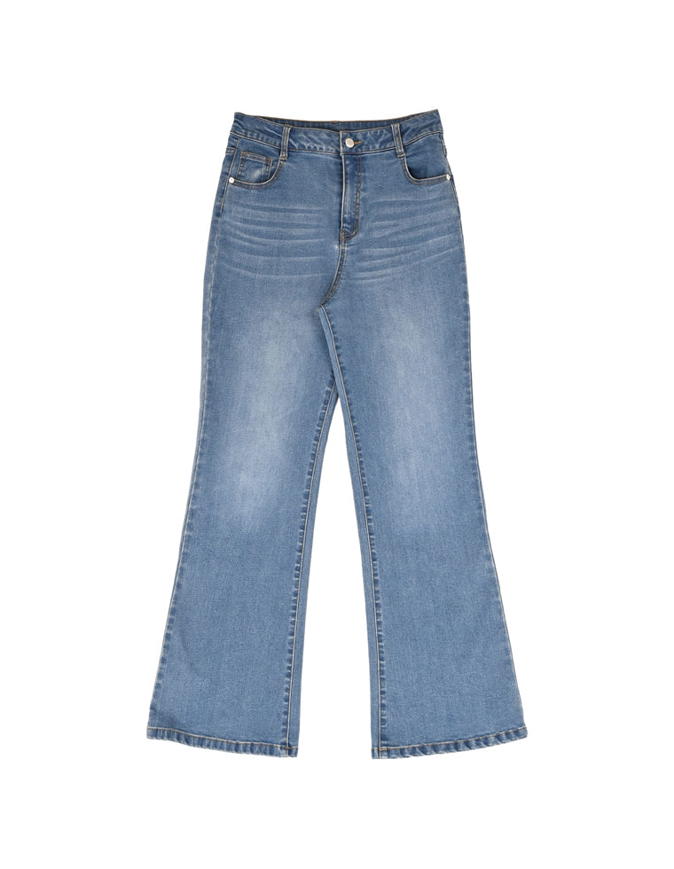 ストレッチデニムキックフレアパンツ