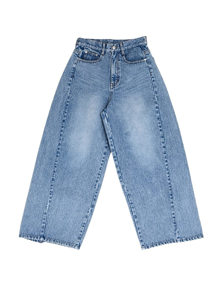 フリンジアシンメトリーワイドデニムパンツ