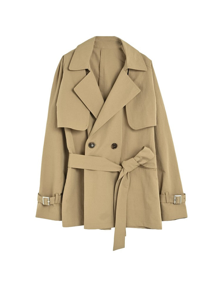 2WAYタフタミドルトレンチコート