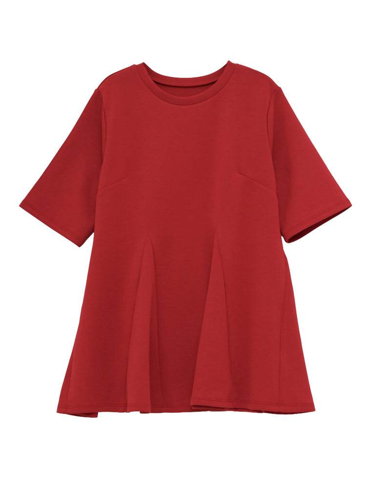 マシュマロポンチ裾切り替えフレアトップス