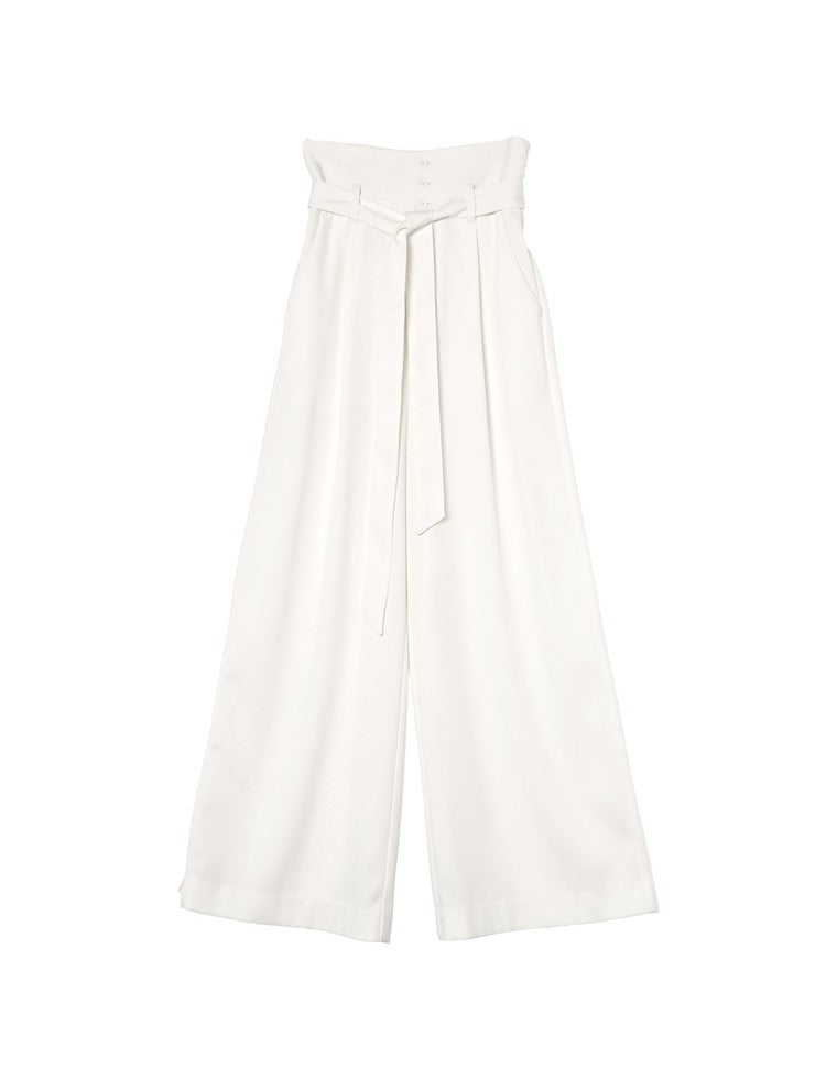 ツイルウエスト折り返しワイドパンツ
