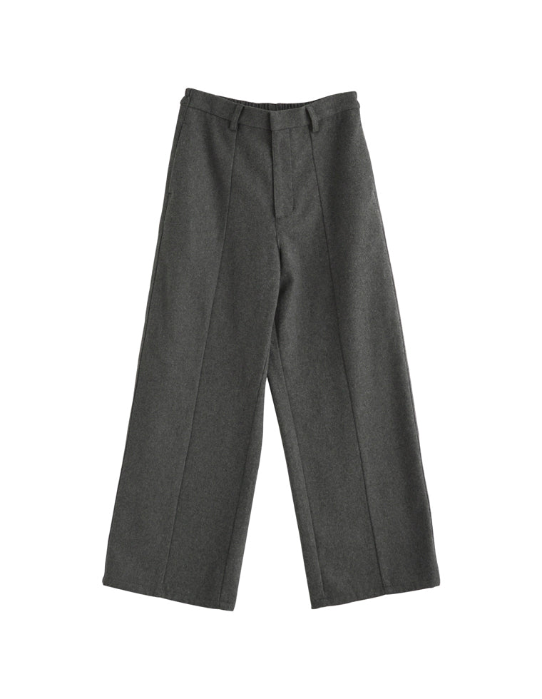 ウールライクピンタックストレートパンツ