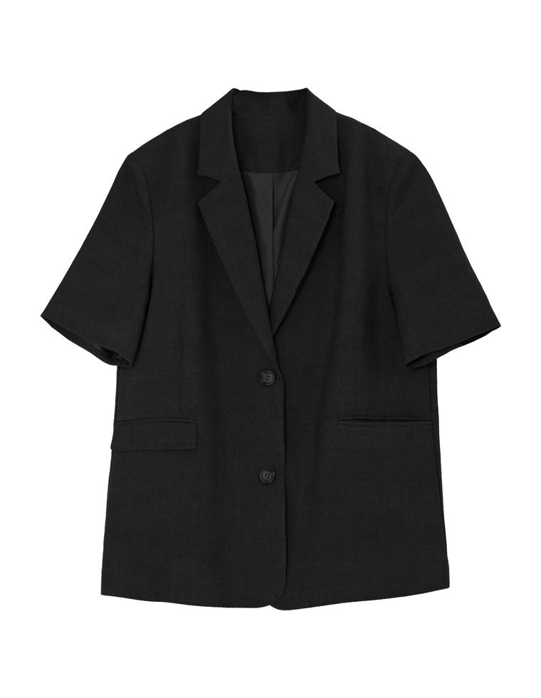 ホップサックツイード半袖ジャケット