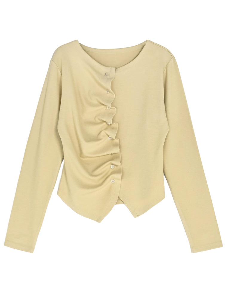 アシンメトリーフリルカットソー