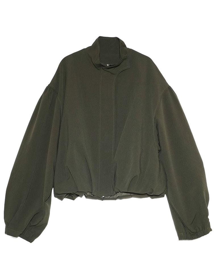 無地orフロッキードットバルーンブルゾン