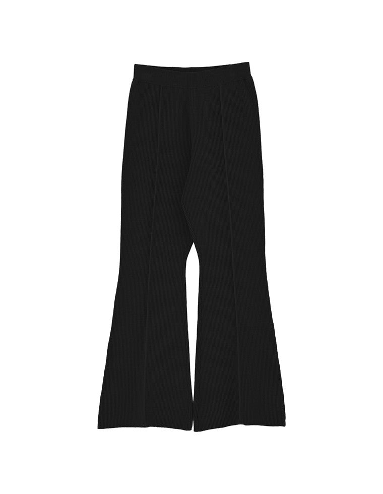 リブニットキックフレアパンツ