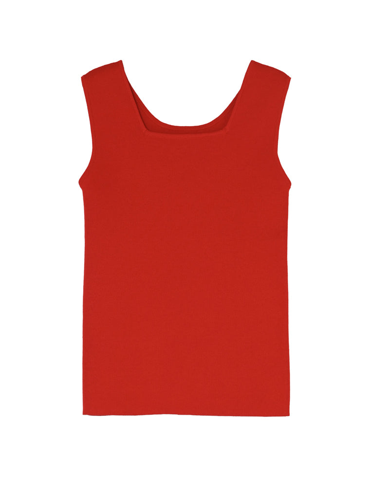 ブラ紐を隠せるリブニットタンクトップ