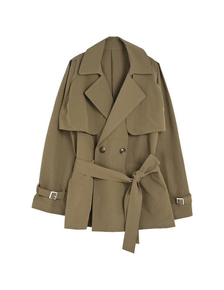 2WAYタフタミドルトレンチコート