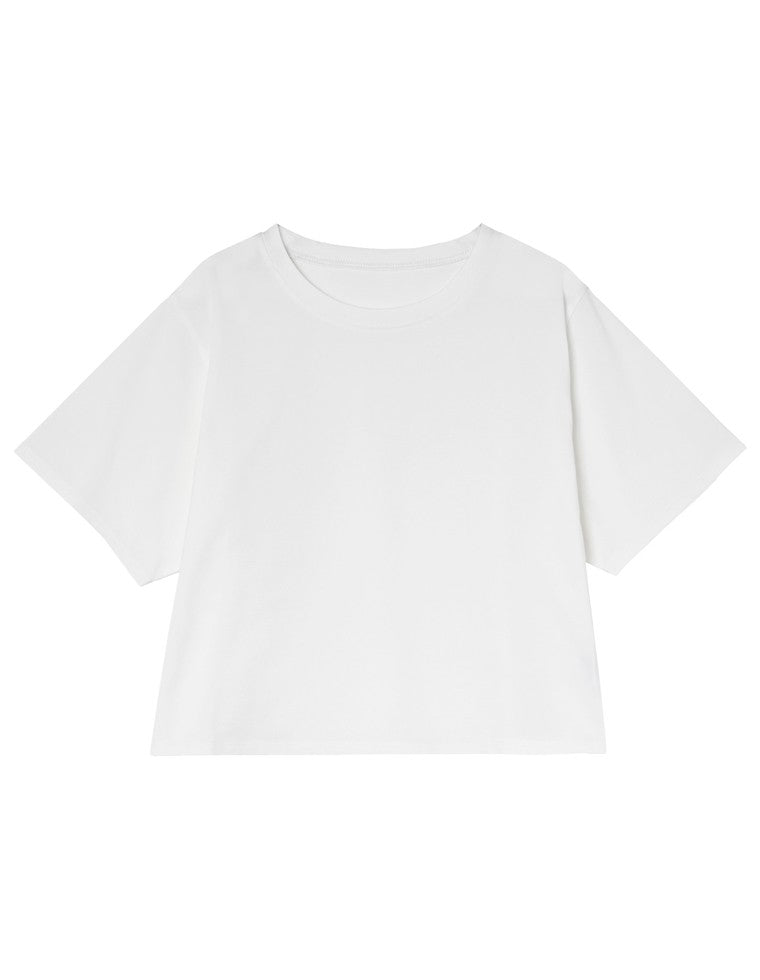 セミクロップド半袖Tシャツ
