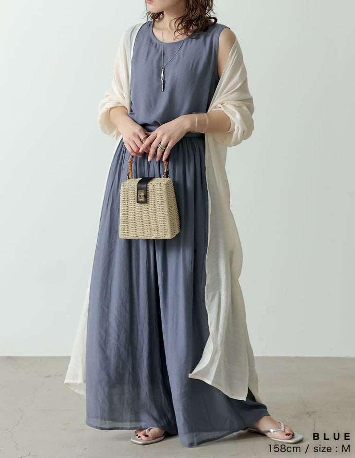 [涼感]楊柳生地スカンツワイドパンツ パンツ レディースファッション通販 リエディ