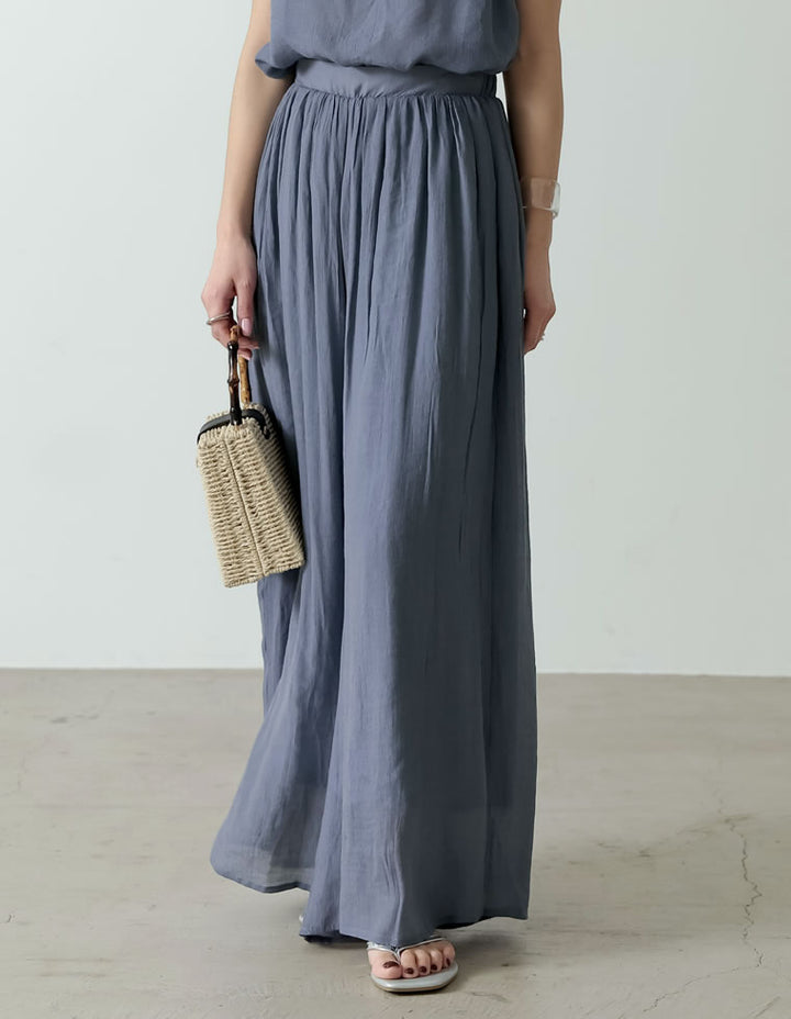 [涼感]楊柳生地スカンツワイドパンツ パンツ レディースファッション通販 リエディ