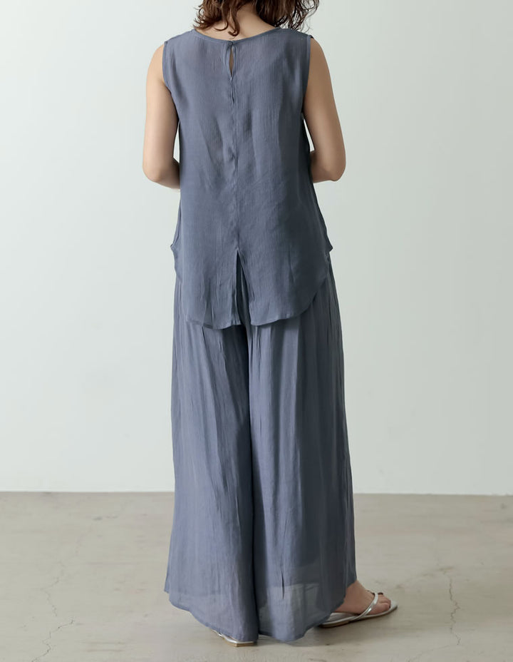 [涼感]楊柳生地スカンツワイドパンツ パンツ レディースファッション通販 リエディ