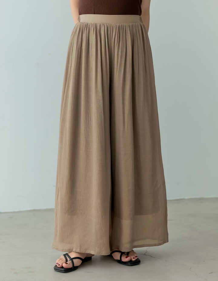 [涼感]楊柳生地スカンツワイドパンツ パンツ レディースファッション通販 リエディ