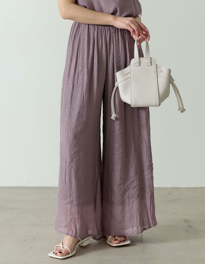 [涼感]楊柳生地スカンツワイドパンツ パンツ レディースファッション通販 リエディ