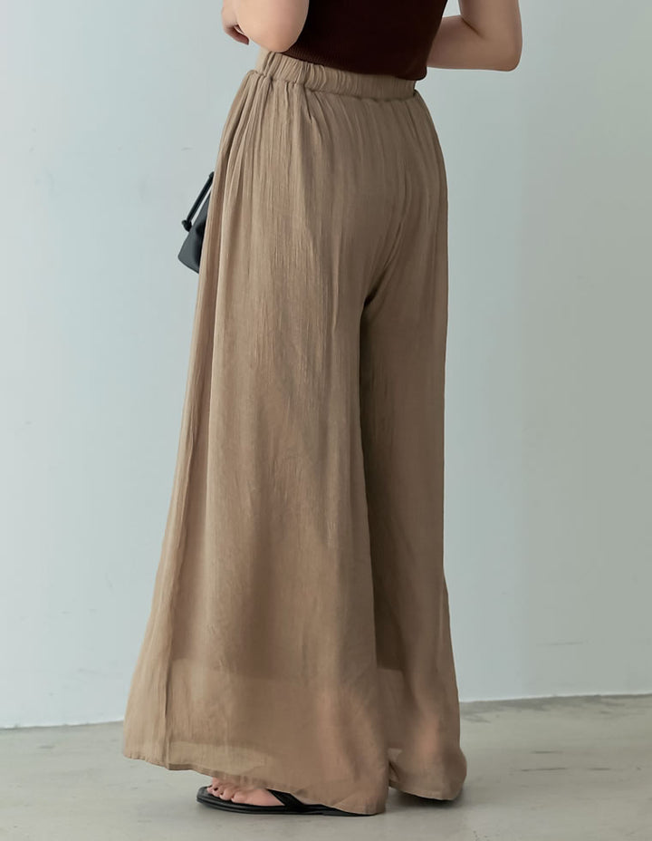 [涼感]楊柳生地スカンツワイドパンツ パンツ レディースファッション通販 リエディ