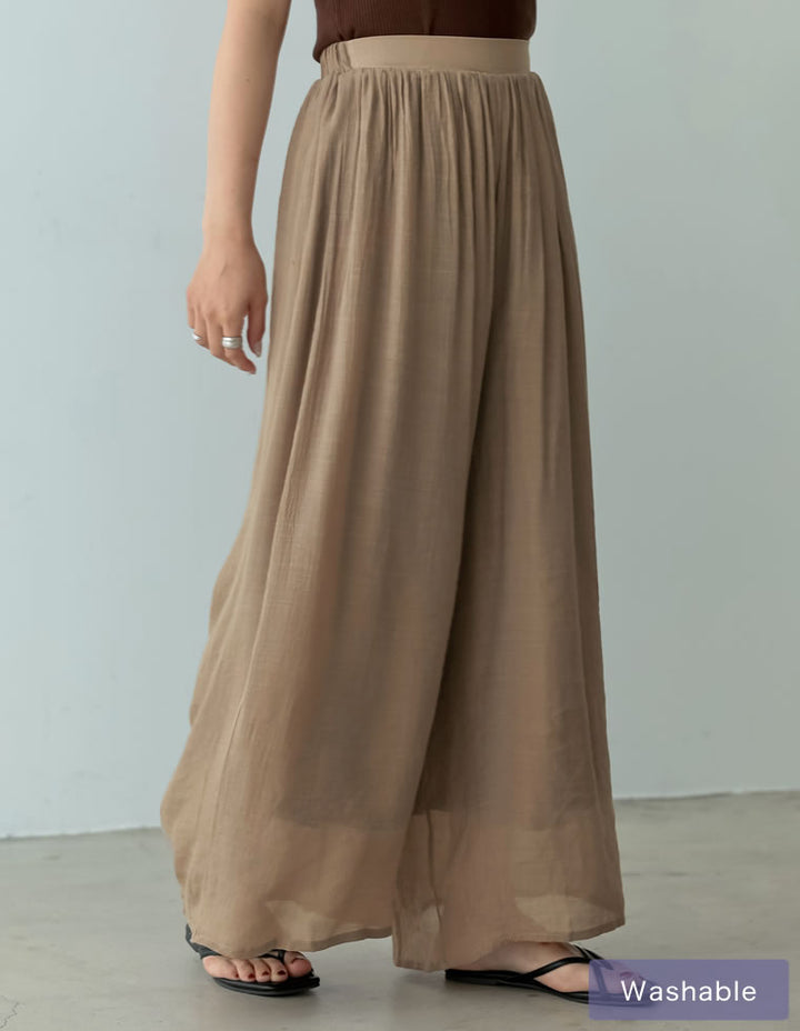 [涼感]楊柳生地スカンツワイドパンツ パンツ レディースファッション通販 リエディ