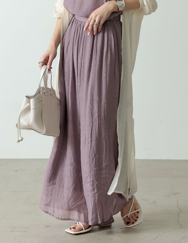 [涼感]楊柳生地スカンツワイドパンツ パンツ レディースファッション通販 リエディ